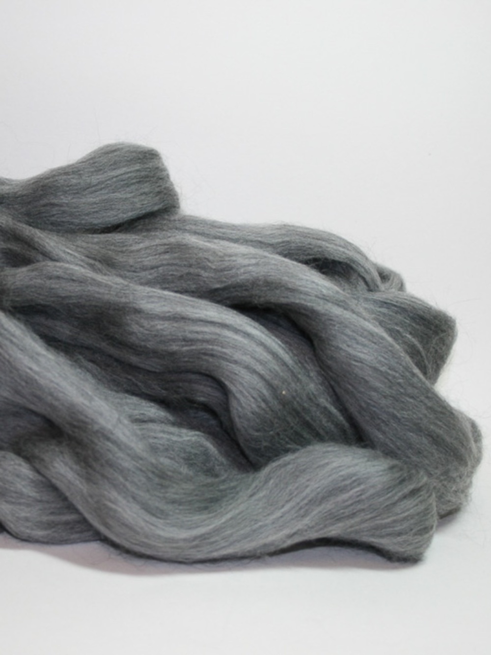 Superwash Merino Alpaca Grey Wool Top Roving 4 oz